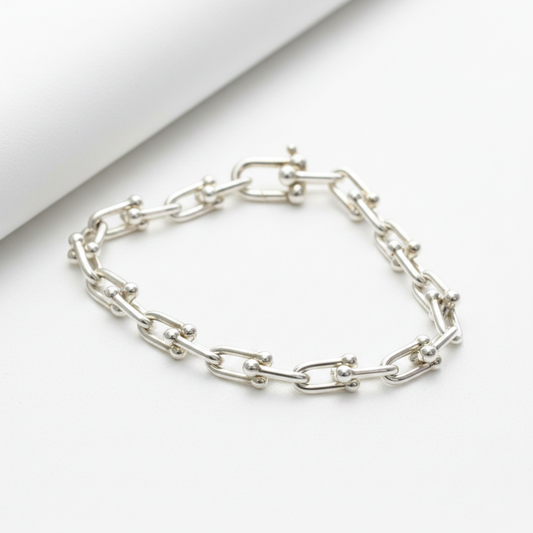 Tiffany Hardware Small Bracelet Silver 925 No Stone Charm Bracelet Silver