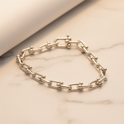 Tiffany Hardware Small Bracelet Silver 925 No Stone Charm Bracelet Silver