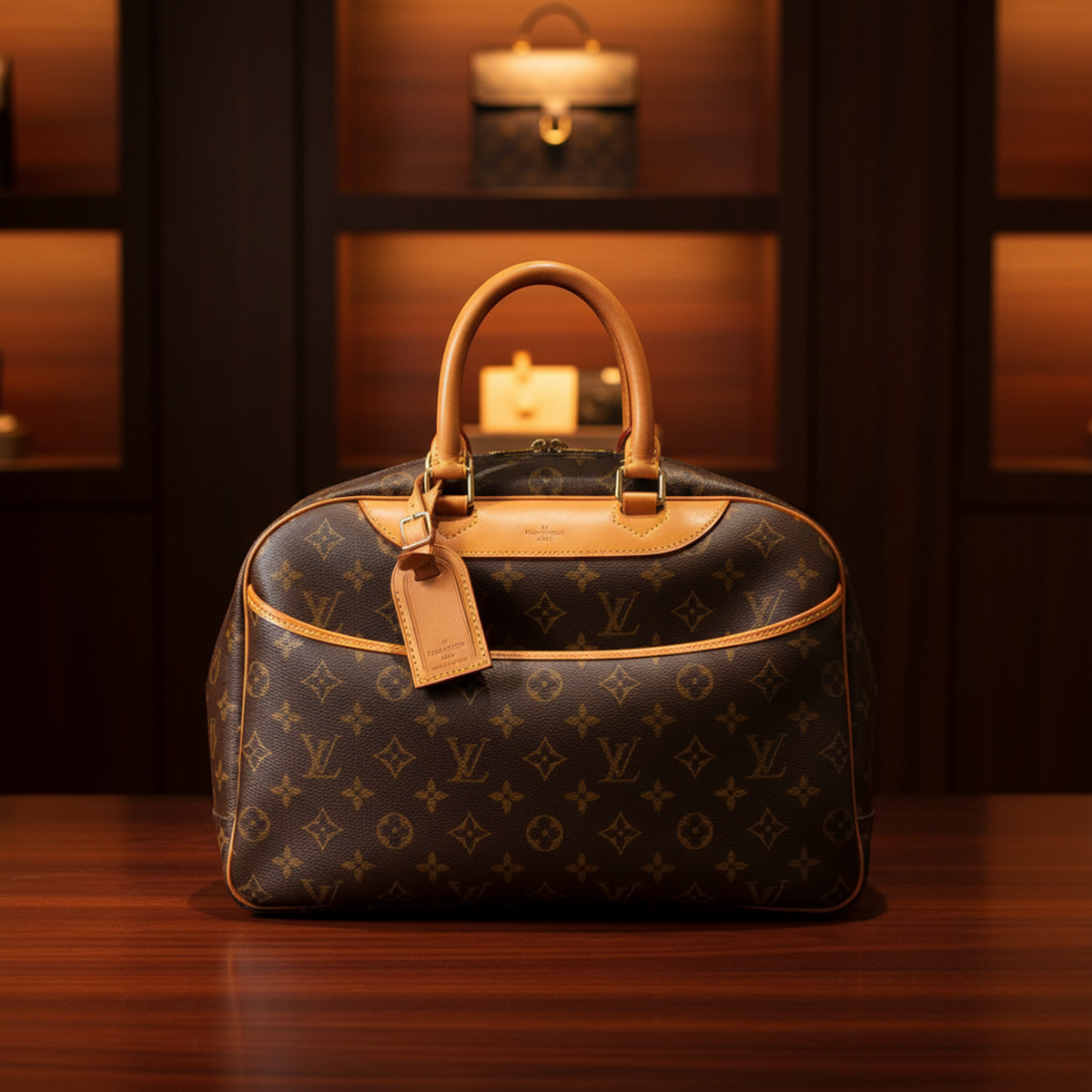 Louis Vuitton Monogram Deauville M47270 Women's Handbag Brown