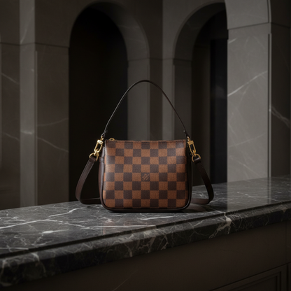 Louis Vuitton Damier Makeup Pouch N51982 Women's Handbag,Pouch Brown