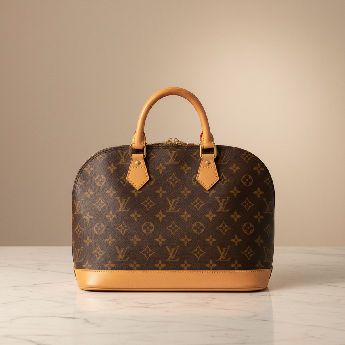 Louis Vuitton Monogram Alma M51130 Women's Handbag Brown