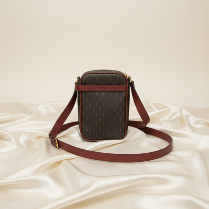 Yves Saint Laurent Cassandre Crossbody Bag 685534 Men's PVC,Leather Shoulder Bag Brown,Dark Brown