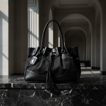 Prada Tessuto Soft BR3555 Men,Women Nylon,Leather Tote Bag Black