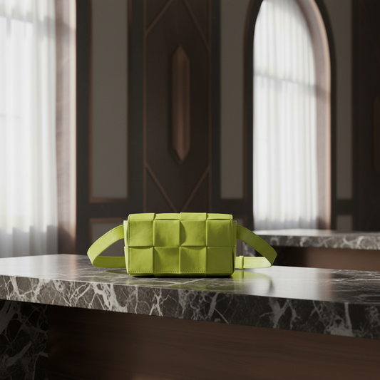Bottega Veneta Intrecciato Cassette Men,Women Leather Fanny Pack,Sling Bag Light Green