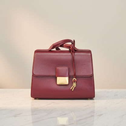 Bottega Veneta Desire Men,Women Leather Shoulder Bag Bordeaux