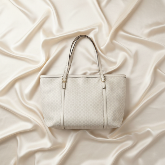 Gucci Guccissima 309613 Women's Leather Tote Bag Off-white