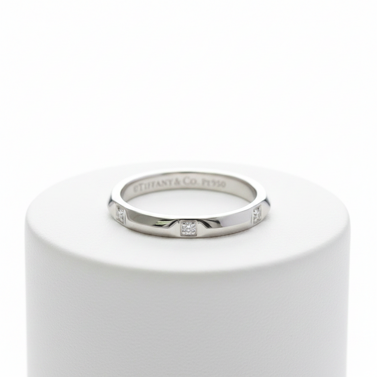 Tiffany True Band Ring Diamond Platinum Fashion Diamond Band Ring Silver