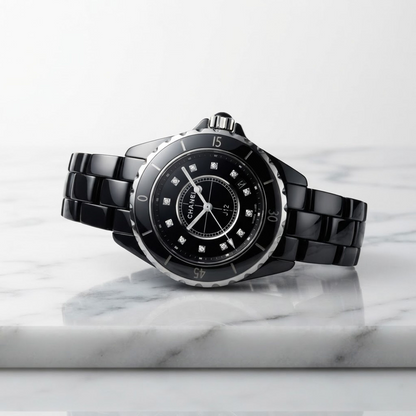 CHANEL J12 Diamond Ceramic Quartz Ladies Watch H1625 Polished