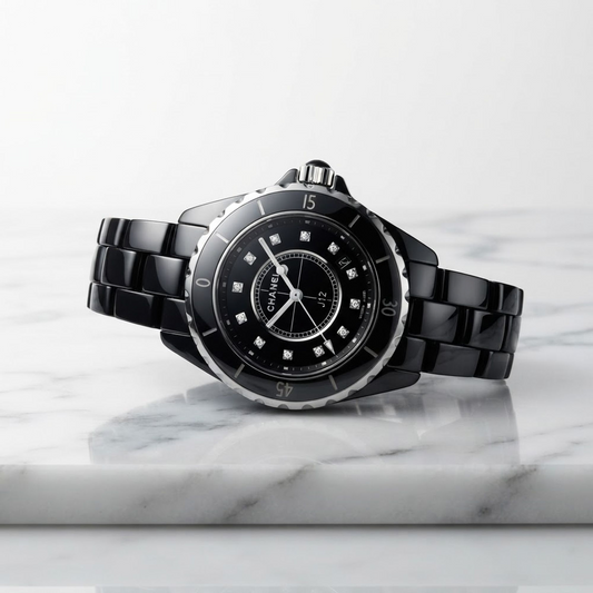 CHANEL J12 Diamond Ceramic Quartz Ladies Watch H1625 Polished