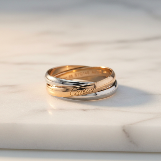 Cartier Trinity Ring 18K Yellow Rose & White Gold