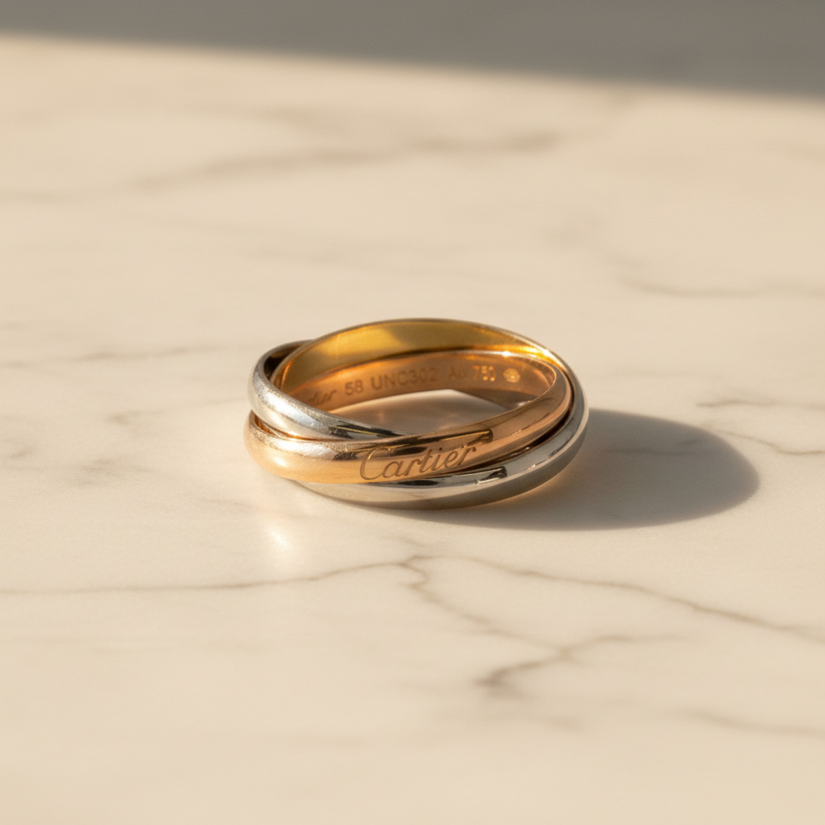 Cartier Trinity Ring Yellow Gold (18K),Pink Gold (18K),White Gold (18K) Fashion No Stone Band Ring Gold