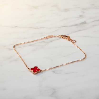 Van Cleef & Arpels Sweet Alhambra Bracelet Pink Gold (18K) Carnelian Charm Bracelet Pink Gold