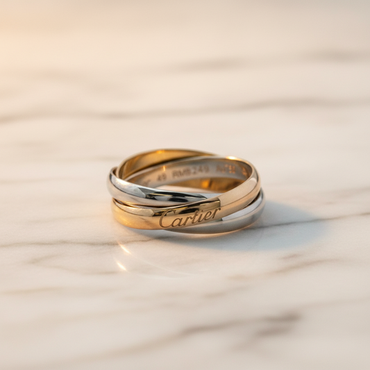 Cartier Trinity Ring 18K Yellow Rose & White Gold