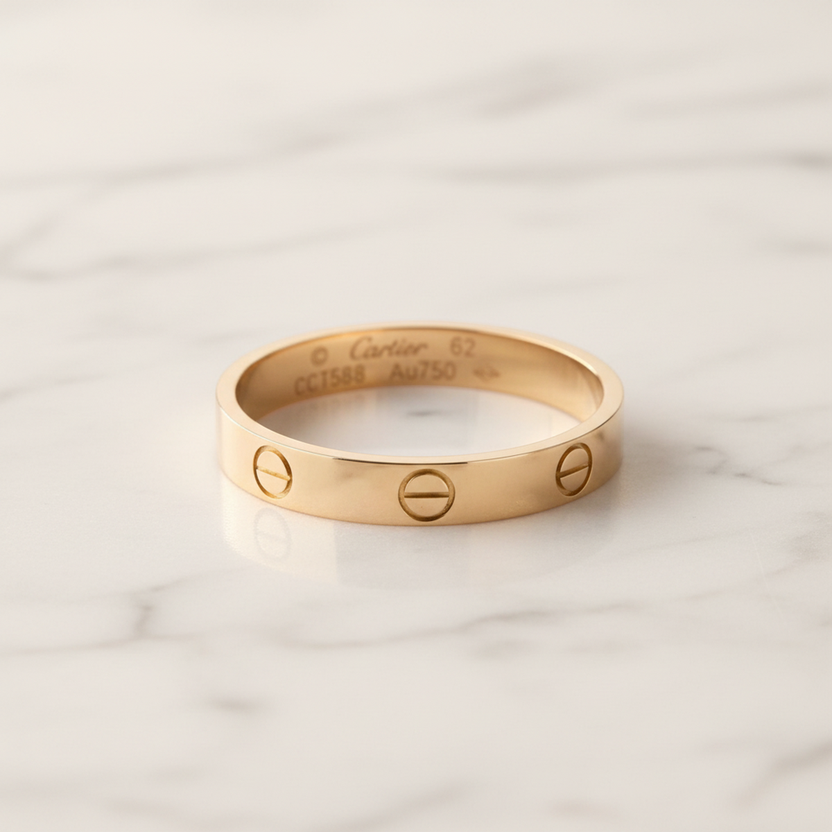 Cartier Mini Love Ring Pink Gold (18K) Fashion No Stone Band Ring Pink Gold