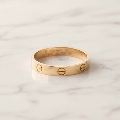 Cartier Mini Love Ring Pink Gold (18K) Fashion No Stone Band Ring Pink Gold