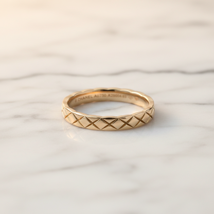 Chanel Coco Crush Ring Mini Model Pink Gold (18K) Fashion No Stone Band Ring Pink Gold