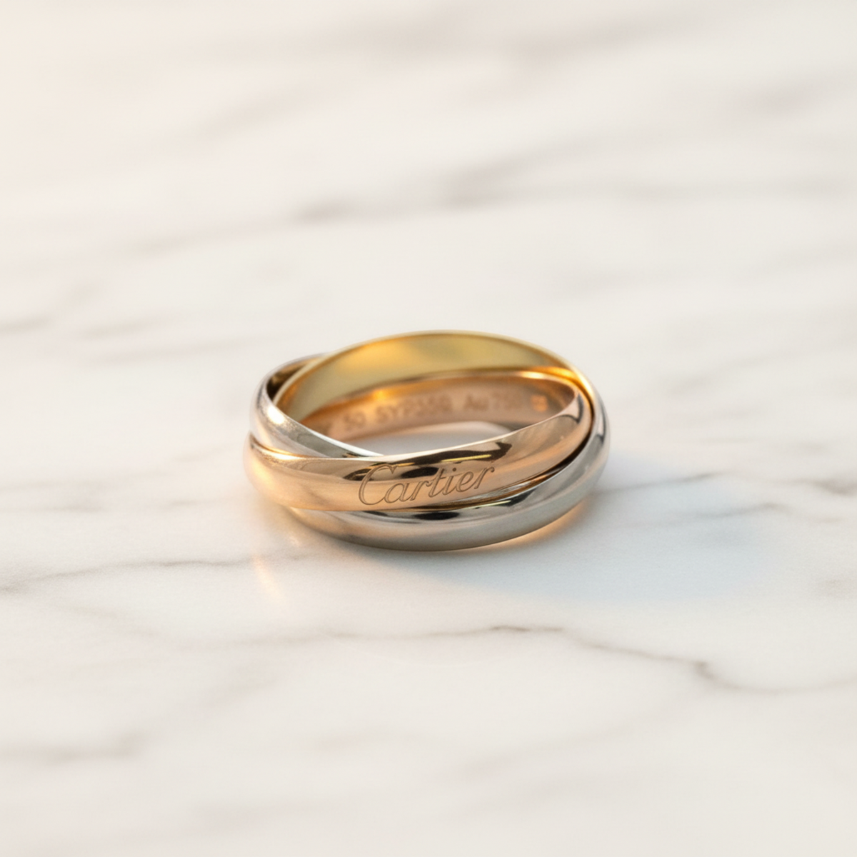 CARTIER Trinity Ring 18K YG WG PG Polished