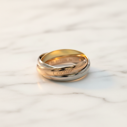 CARTIER Trinity Ring 18K YG WG PG Polished