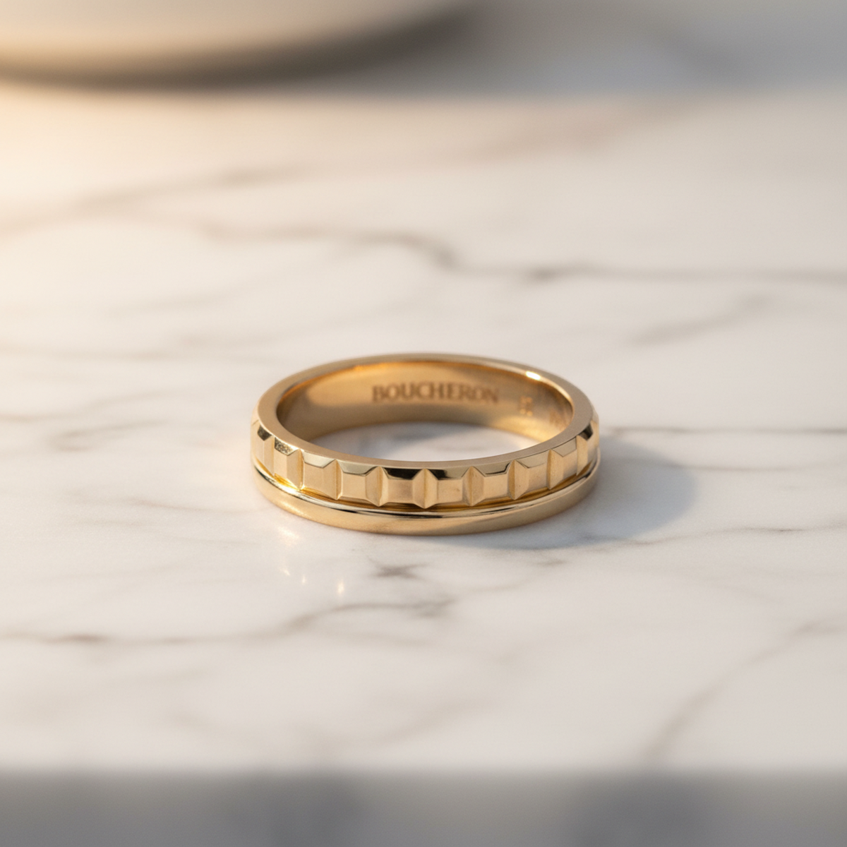 Boucheron Quatre Radiant Ring With Half Diamonds JAL0024950 Pink Gold (18K) Fashion Diamond Band Ring Pink Gold