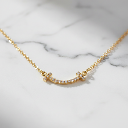 Tiffany Tiffany T Smile Micro Size Necklace Yellow Gold (18K) Diamond Men,Women Fashion Necklace (Gold)