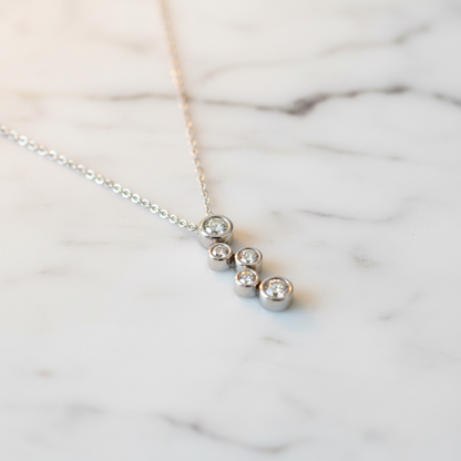 TIFFANY Bubble Diamond Necklace Platinum PT950 Polished