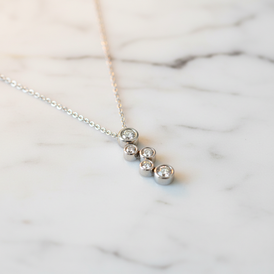 TIFFANY Bubble Diamond Necklace Platinum PT950 Polished