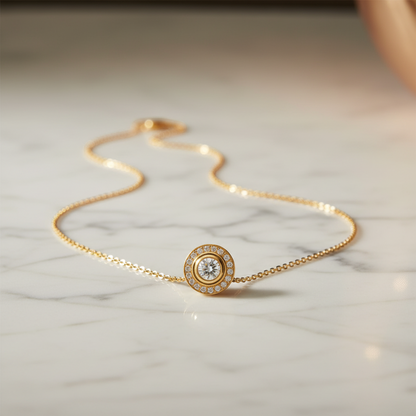 Cartier Damour Necklace Pink Gold (18K) Diamond Women,Men Fashion Necklace (Pink Gold)