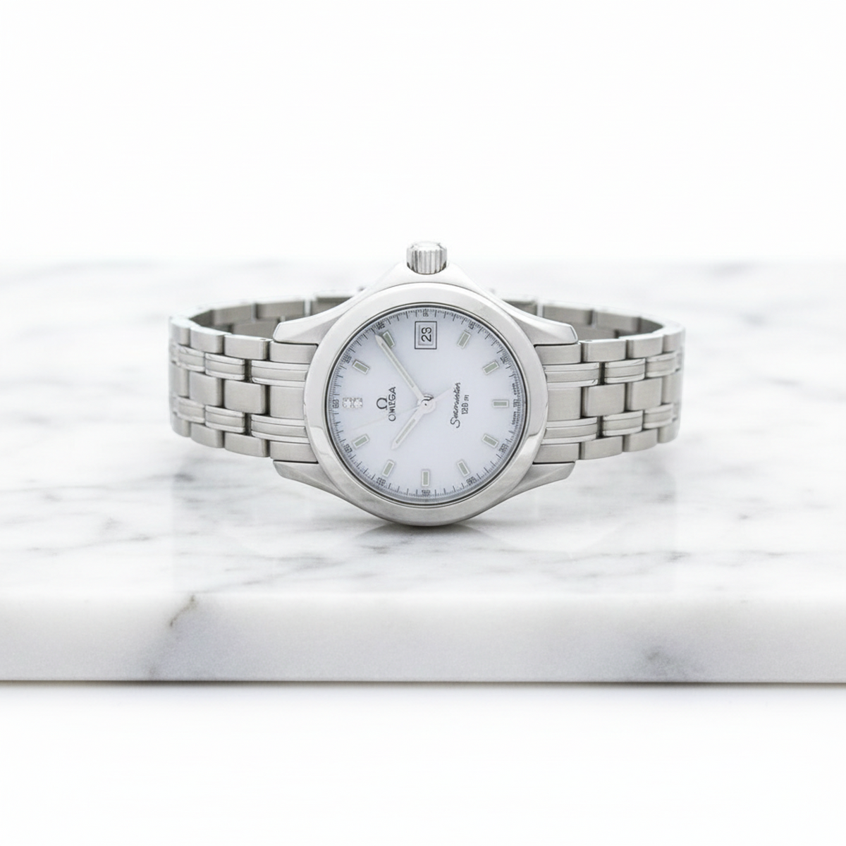 OMEGA Seamaster 120M Diamond MOP Dial Ladies Watch 2581.84 Polished