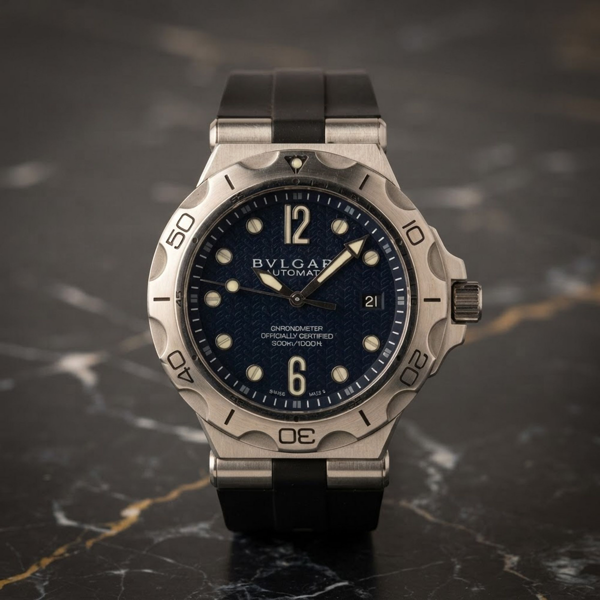 BVLGARI Diagono Scuba Aqua Steel Automatic Mens Watch DP42SSD