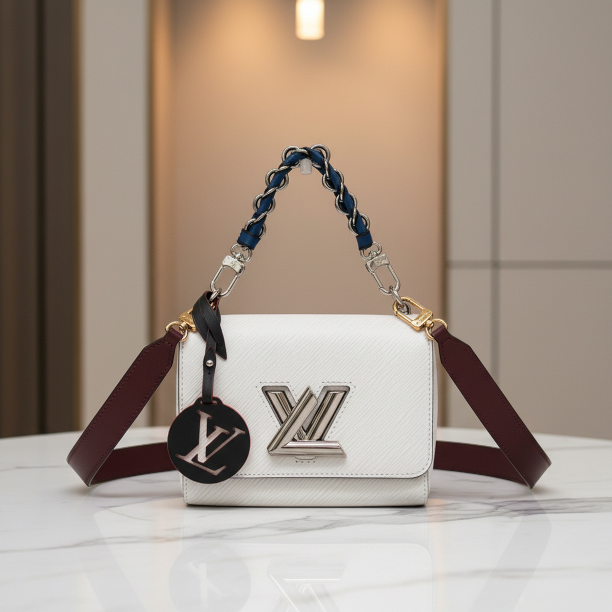 Louis Vuitton Epi Twist PM Women's Handbag White
