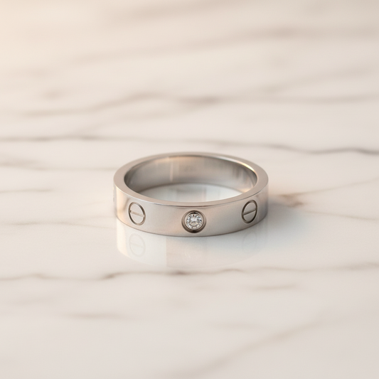 CARTIER Mini Love Ring Diamond 18K White Gold Polished