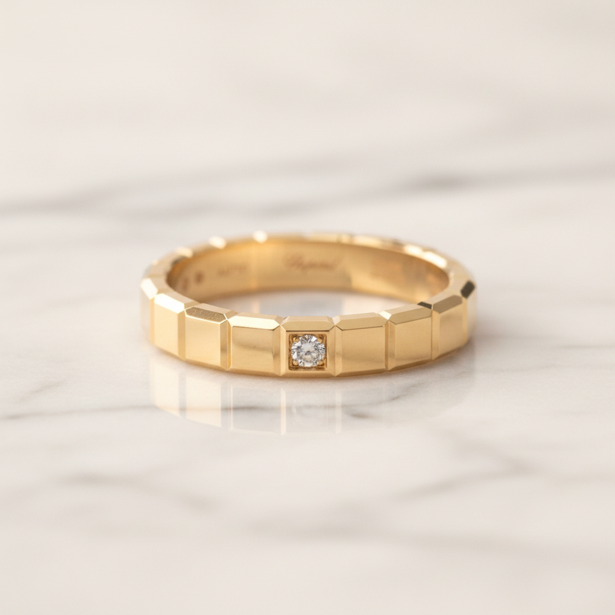 CHOPARD Ice Cube Diamond Ring 18K Pink Gold 829834 Polished