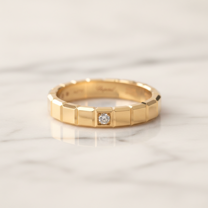 CHOPARD Ice Cube Diamond Ring 18K Pink Gold 829834 Polished