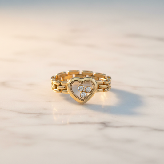 CHOPARD Happy Diamonds Ring 18K Yellow Gold Polished