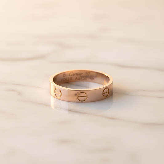 CARTIER Mini Love Ring 18K Pink Gold Polished