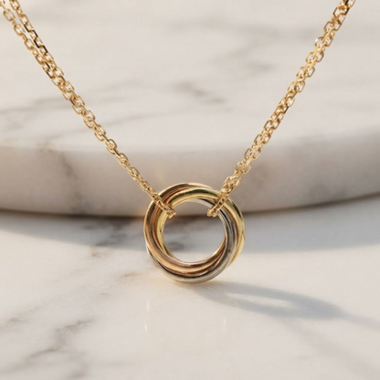 Cartier Baby Trinity Necklace Yellow Gold (18K),Pink Gold (18K),White Gold (18K) No Stone Women,Men Fashion Necklace (Gold)