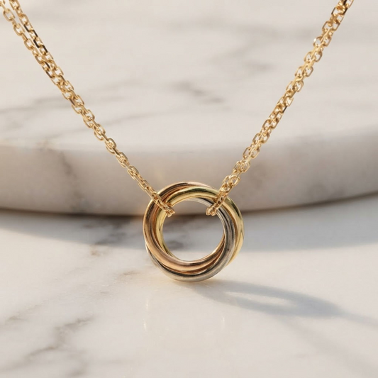 Cartier Baby Trinity Necklace Yellow Gold (18K),Pink Gold (18K),White Gold (18K) No Stone Women,Men Fashion Necklace (Gold)