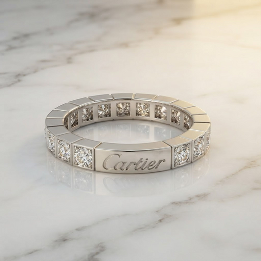 Cartier Lanieres Diamond Ring White Gold (18K) Fashion Diamond Band Ring Silver
