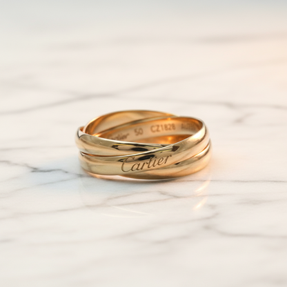 Cartier Trinity Ring Yellow Gold (18K),Pink Gold (18K),White Gold (18K) Fashion No Stone Band Ring Gold