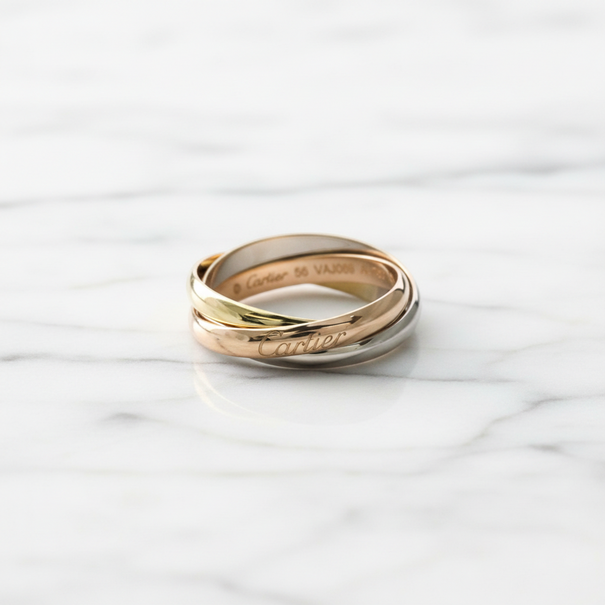 Cartier Trinity Ring Yellow Gold (18K),Pink Gold (18K),White Gold (18K) Fashion No Stone Band Ring Gold