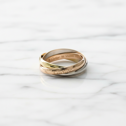Cartier Trinity Ring Yellow Gold (18K),Pink Gold (18K),White Gold (18K) Fashion No Stone Band Ring Gold
