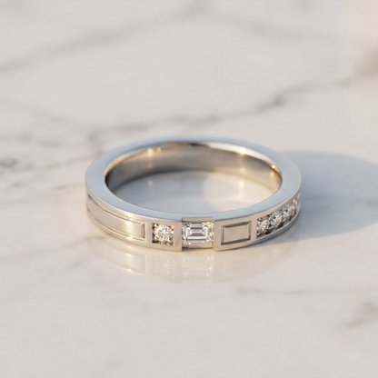 Harry Winston Traffic Accent Ring Diamond Platinum Fashion Diamond Band Ring Silver