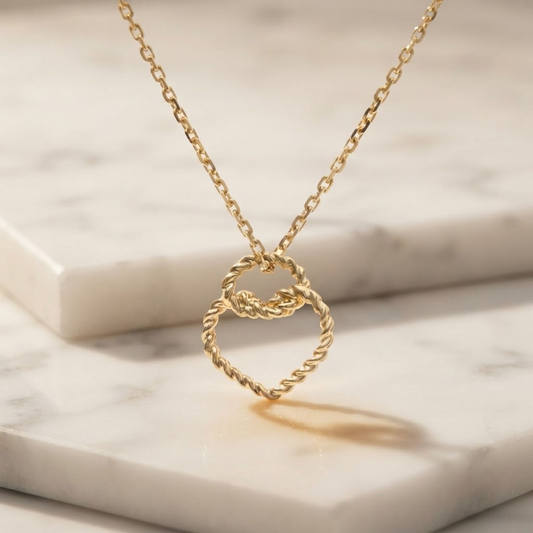 Cartier Torta Heart Necklace Pink Gold (18K) No Stone Men,Women Fashion Necklace (Pink Gold)