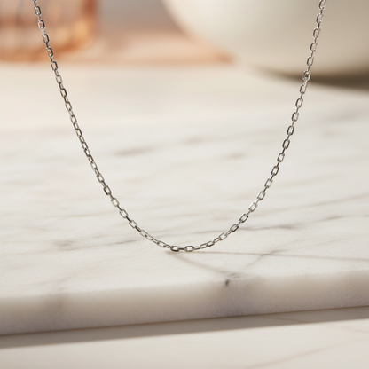 Cartier Chain Necklace White Gold (18K) No Stone Men,Women Fashion Necklace (Silver)