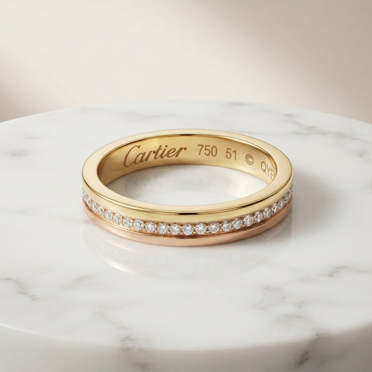 Cartier Louis Cartier Vendôme Ring Yellow Gold (18K),Pink Gold (18K),White Gold (18K) Fashion Diamond Band Ring Gold