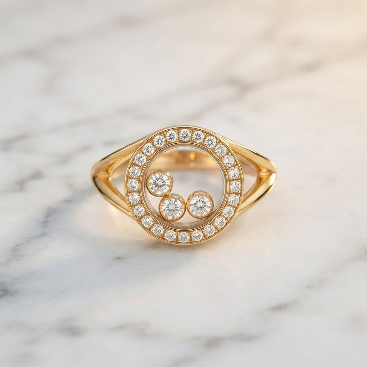 Chopard Happy Diamonds Ring 82/3926 Yellow Gold (18K) Fashion Diamond Band Ring Gold