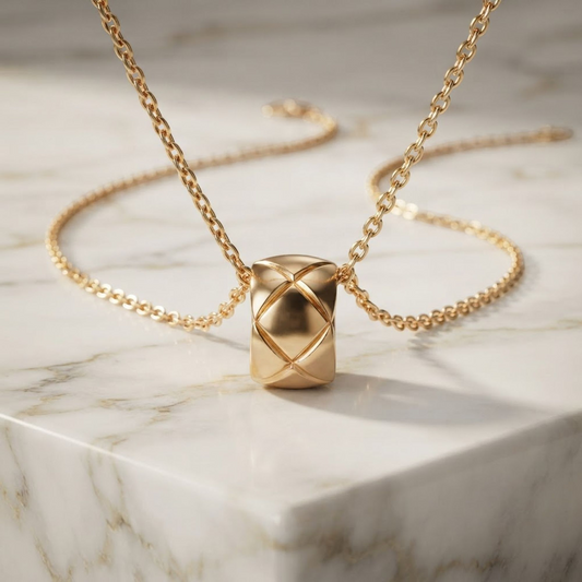 Chanel Coco Crush Necklace Pink Gold (18K) No Stone Men,Women Fashion Pendant Necklace (Pink Gold)