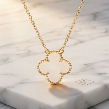 Van Cleef & Arpels Vintage Alhambra Necklace Yellow Gold (18K) Mother Of Pearl Men,Women Fashion Necklace (Gold)