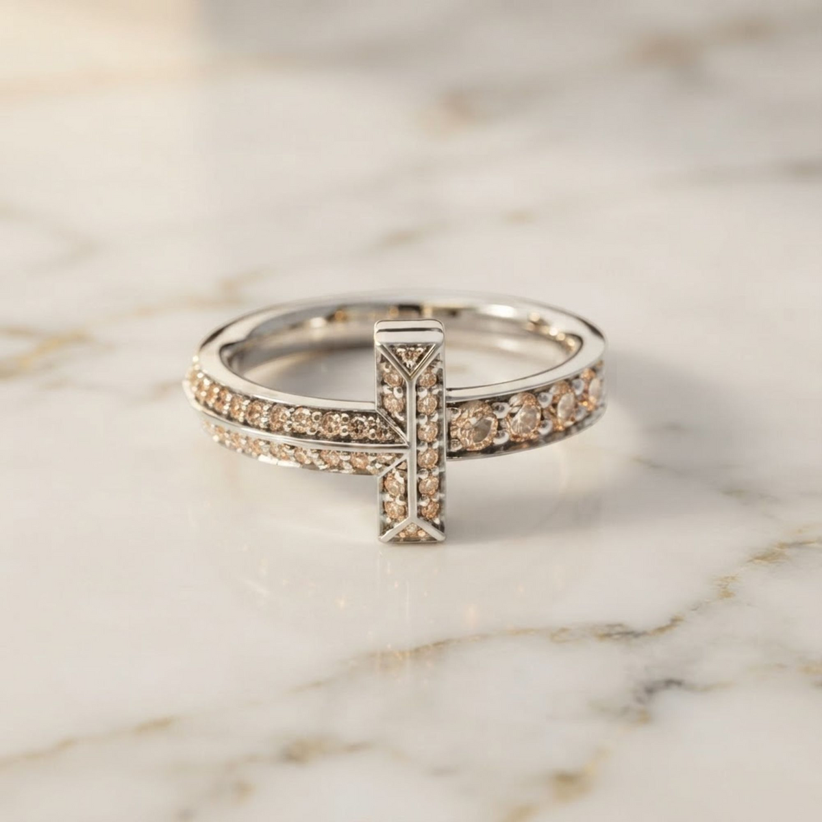 Tiffany T One Ring Diamond White Gold (18K) Fashion Diamond Band Ring Carat/0.4 Silver