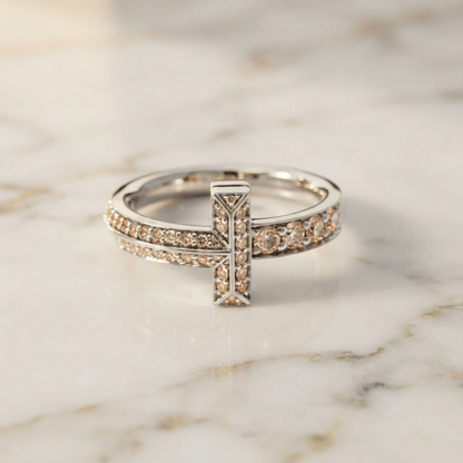 Tiffany T One Ring Diamond White Gold (18K) Fashion Diamond Band Ring Carat/0.4 Silver